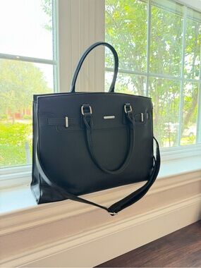 Hermes Inspired Black Tote Work Bag